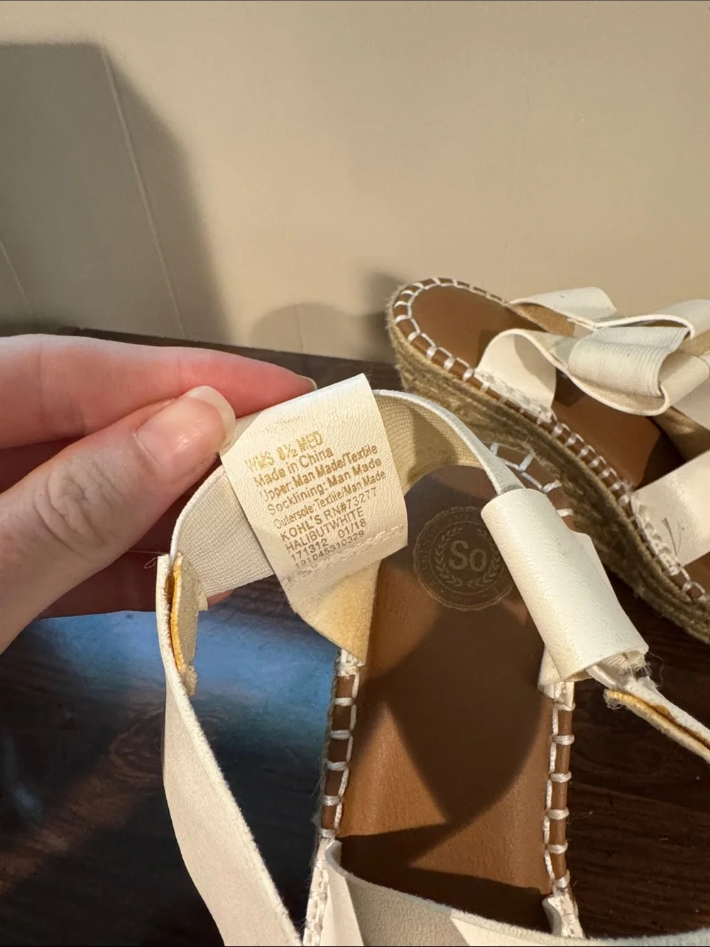 Kohl's White Espadrille Wedge Sandals with Crisscross Straps